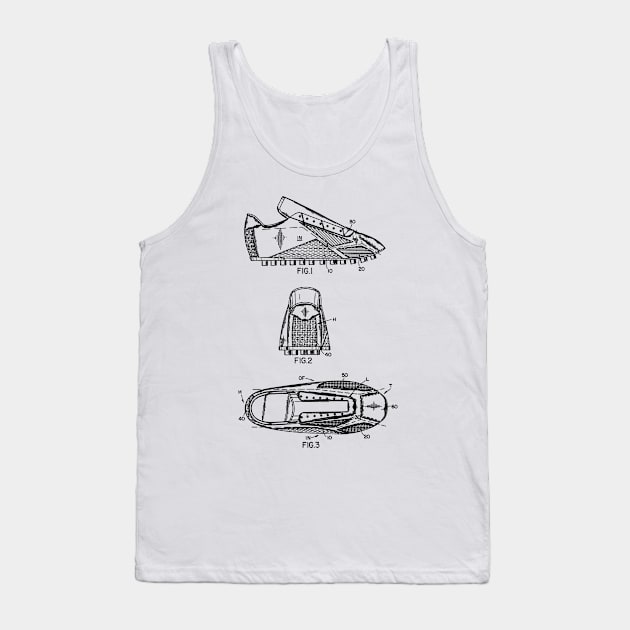 Soccer Training Shoe Vintage Patent Hand Drawing Tank Top by TheYoungDesigns